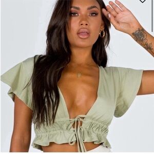 NWT Princess Polly Jamison Reid Crop Top - Khaki